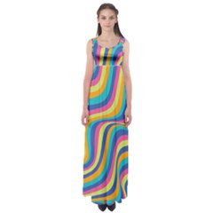 Psychedelic Groocy Pattern Empire Waist Maxi Dress by designsbymallika