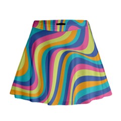 Psychedelic Groocy Pattern Mini Flare Skirt by designsbymallika