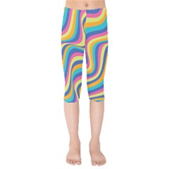 Psychedelic Groocy Pattern Kids  Capri Leggings  by designsbymallika