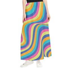 Psychedelic Groocy Pattern Maxi Chiffon Skirt