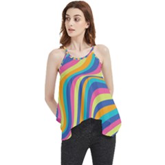 Psychedelic Groocy Pattern Flowy Camisole Tank Top