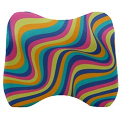 Psychedelic Groocy Pattern Velour Head Support Cushion by designsbymallika