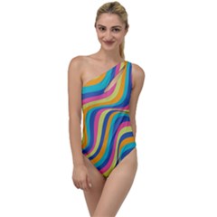 Psychedelic Groocy Pattern To One Side Swimsuit by designsbymallika