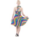 Psychedelic Groocy Pattern Halter Party Swing Dress  View2