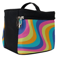 Psychedelic Groocy Pattern Make Up Travel Bag (small) by designsbymallika