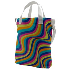 Psychedelic Groocy Pattern Canvas Messenger Bag by designsbymallika