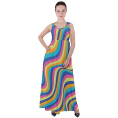 Psychedelic Groocy Pattern Empire Waist Velour Maxi Dress by designsbymallika