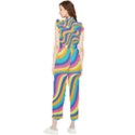 Psychedelic Groocy Pattern Women s Frill Top Jumpsuit View2