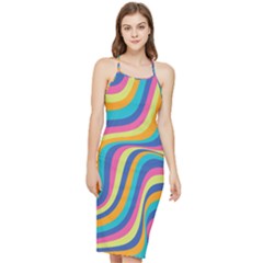 Psychedelic Groocy Pattern Bodycon Cross Back Summer Dress