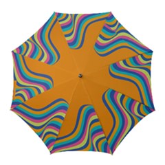 Psychedelic-groovy-pattern Golf Umbrellas by designsbymallika