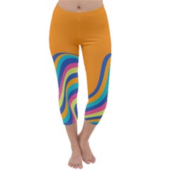 Psychedelic-groovy-pattern Capri Winter Leggings  by designsbymallika