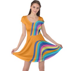 Psychedelic-groovy-pattern Cap Sleeve Dress by designsbymallika