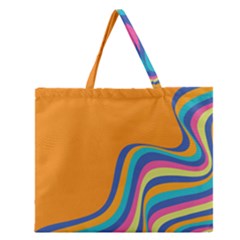 Psychedelic-groovy-pattern Zipper Large Tote Bag by designsbymallika