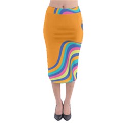 Psychedelic-groovy-pattern Midi Pencil Skirt by designsbymallika