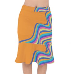 Psychedelic-groovy-pattern Short Mermaid Skirt by designsbymallika