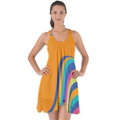 Psychedelic-groovy-pattern Show Some Back Chiffon Dress by designsbymallika