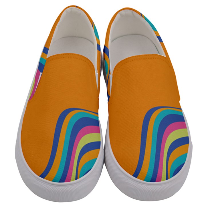 Psychedelic-groovy-pattern Men s Canvas Slip Ons