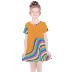 Psychedelic-groovy-pattern Kids  Simple Cotton Dress by designsbymallika