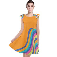 Psychedelic-groovy-pattern Tie Up Tunic Dress by designsbymallika