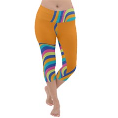 Psychedelic-groovy-pattern Lightweight Velour Capri Yoga Leggings by designsbymallika