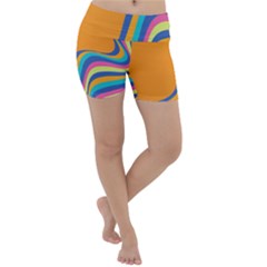 Psychedelic-groovy-pattern Lightweight Velour Yoga Shorts by designsbymallika