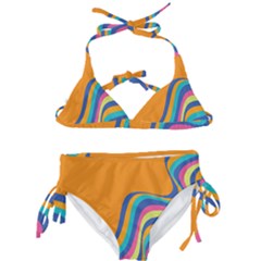 Psychedelic-groovy-pattern Kids  Classic Bikini Set by designsbymallika