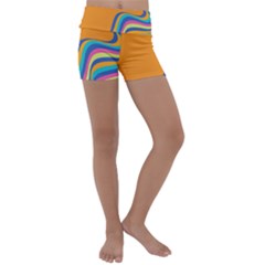 Psychedelic-groovy-pattern Kids  Lightweight Velour Yoga Shorts by designsbymallika