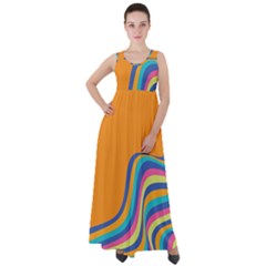 Psychedelic-groovy-pattern Empire Waist Velour Maxi Dress by designsbymallika