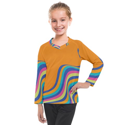 Psychedelic-groovy-pattern Kids  Long Mesh Tee by designsbymallika