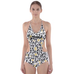 Alphabets Love Cut-out One Piece Swimsuit by designsbymallika