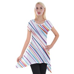 Beautiful Stripes Short Sleeve Side Drop Tunic by designsbymallika