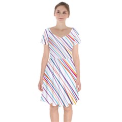 Beautiful Stripes Short Sleeve Bardot Dress by designsbymallika