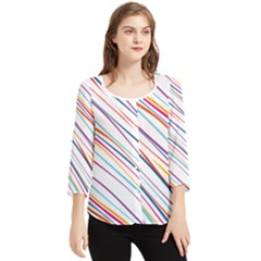 Beautiful Stripes Chiffon Quarter Sleeve Blouse