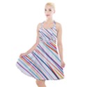 Beautiful Stripes Halter Party Swing Dress  View1