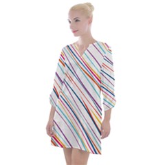 Beautiful Stripes Open Neck Shift Dress