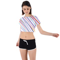 Beautiful Stripes Tie Back Short Sleeve Crop Tee by designsbymallika