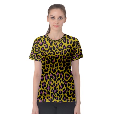 Pattern Leopard Yellow Fur Women s Sport Mesh Tee by JustToWear