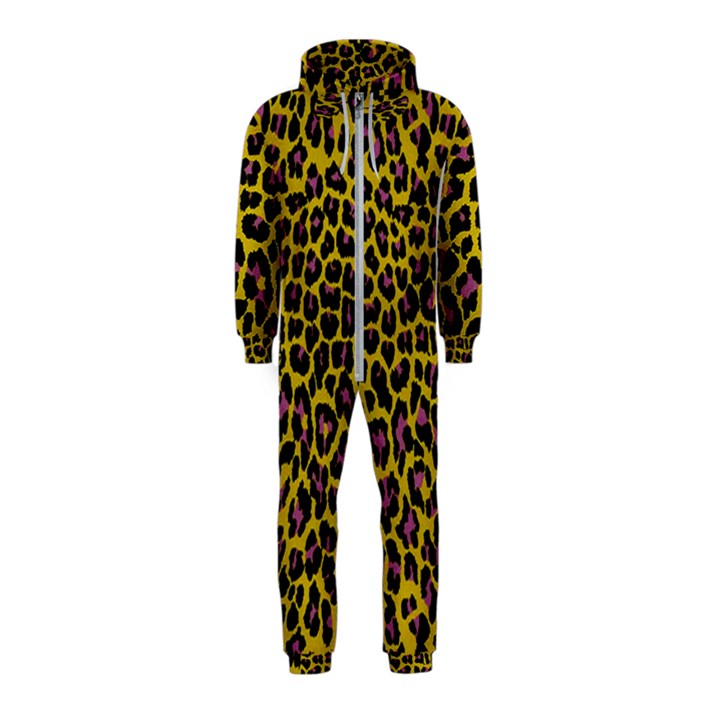 Pattern Leopard Yellow Fur Hooded Jumpsuit (Kids)