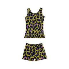 Pattern Leopard Yellow Fur Kids  Boyleg Swimsuit by JustToWear