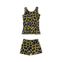 Pattern Leopard Yellow Fur Kids  Boyleg Swimsuit View1