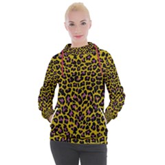 Pattern Leopard Yellow Fur Women s Hooded Pullover by JustToWear