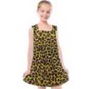 Pattern Leopard Yellow Fur Kids  Cross Back Dress View1