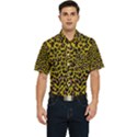 Pattern Leopard Yellow Fur Men s Short Sleeve Pocket Shirt  View1