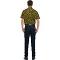 Pattern Leopard Yellow Fur Men s Short Sleeve Pocket Shirt  View2