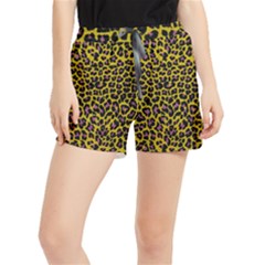 Pattern Leopard Yellow Fur Runner Shorts by JustToWear