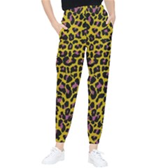 Pattern Leopard Yellow Fur Tapered Pants