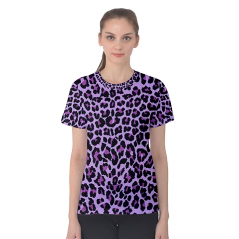 Pattern Leopard Purple Fur Women s Cotton Tee by JustToWear