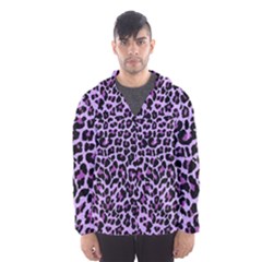 Pattern Leopard Purple Fur Men s Hooded Windbreaker