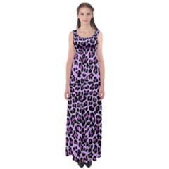 Pattern Leopard Purple Fur Empire Waist Maxi Dress by JustToWear