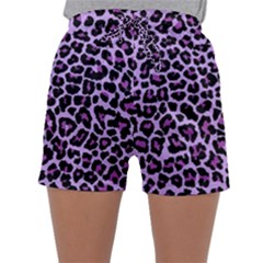 Pattern Leopard Purple Fur Sleepwear Shorts by JustToWear